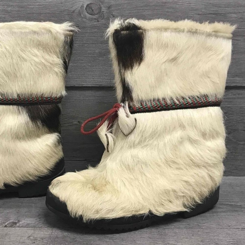 Datcha Women's 6 Pichette Jean-Claude Killy sheep Fur Boots vintage 1970's - Picture 8 of 8